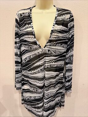 NWT Be Creative swimsuit bikini cover up tunic dress mesh size M